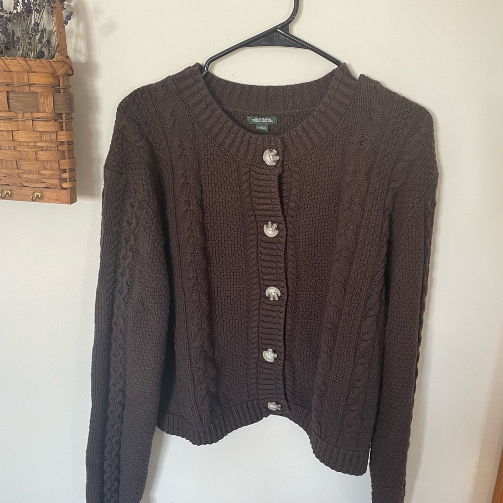 Wild Fable Brown Cable Knit Sweater